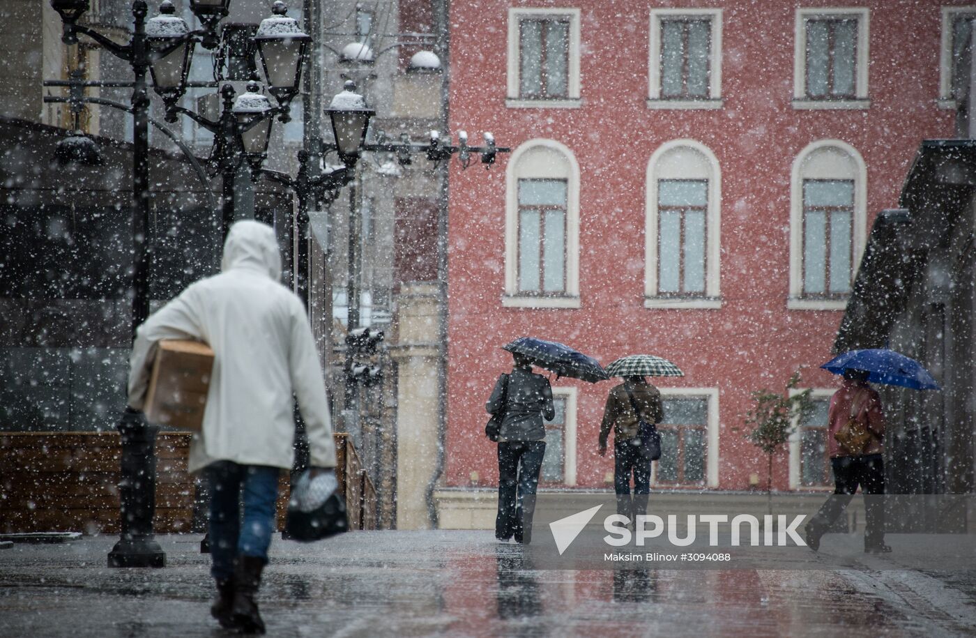 May snowfall in Moscow