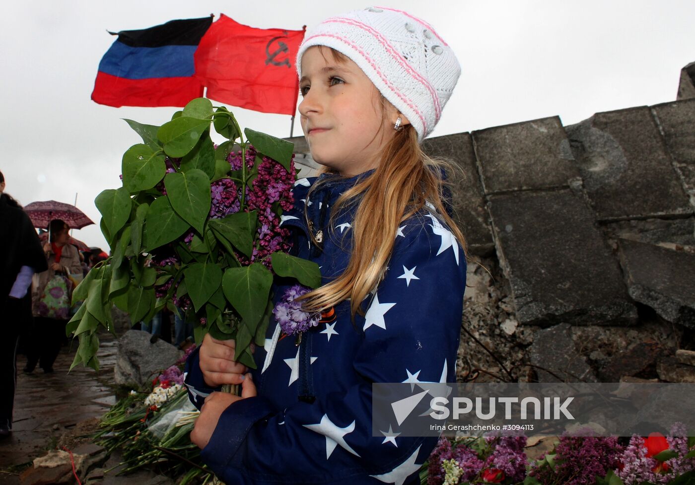 Events marking the Victory Day near Saur-Mogila, Donetsk Region