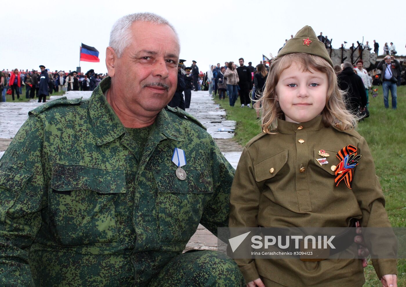 Events marking the Victory Day near Saur-Mogila, Donetsk Region