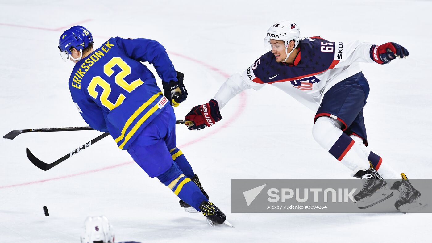 2017 IIHF World Championship. USA vs. Sweden