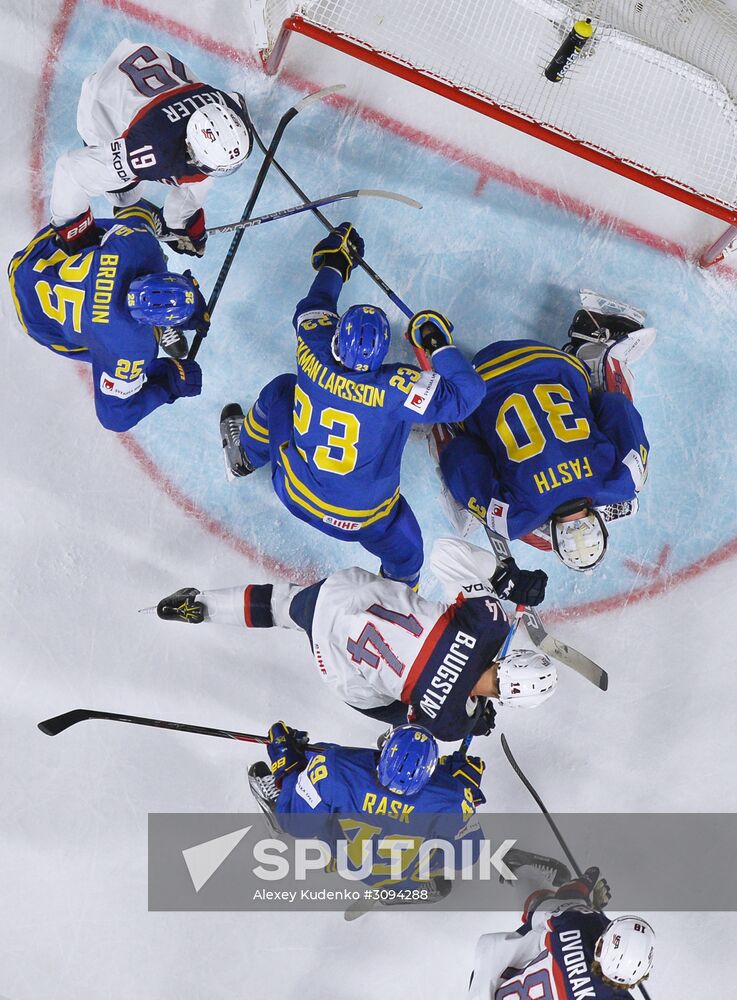 2017 IIHF World Championship. USA vs. Sweden