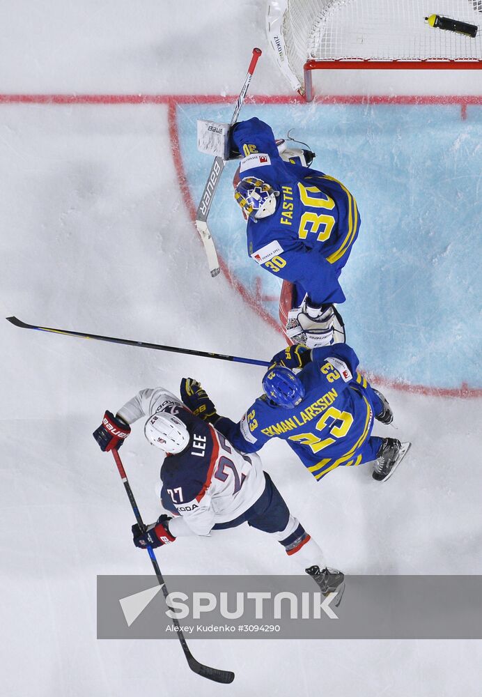 2017 IIHF World Championship. USA vs. Sweden