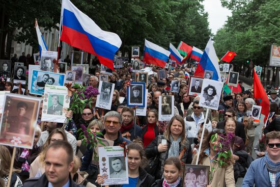 Immortal Regiment march in Europe