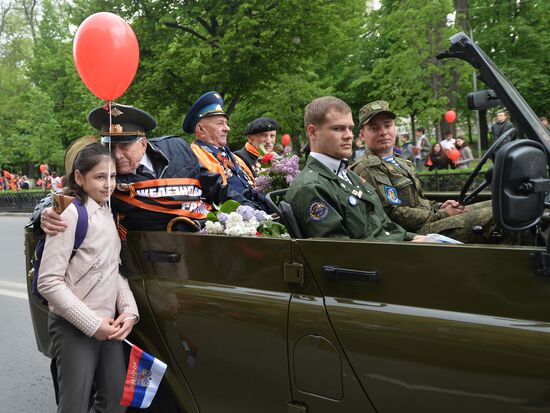 Military parade in Russian cities marking the 72nd anniversry of Victory