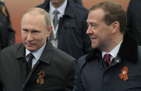 President Putin, Prime Minister Medvedev attend military parade on 72nd anniversary of victory in Great Patriotic War