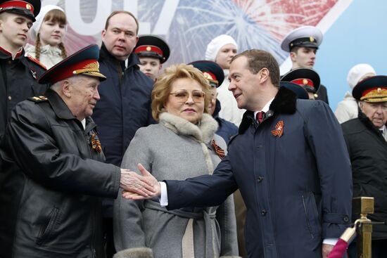President Putin, Prime Minister Medvedev attend military parade on 72nd anniversary of victory in Great Patriotic War