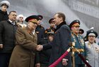 May 9, 2017. Russian Prime Minister Dmitry Medvedev is seen here prior to the military parade marking the 72nd anniversary of Victory in the 1941-45 Great Patriotic War on Red Square, Moscow. Location: Russia, Moscow. Author: Dmitry Astakhov/Sputnik. President Putin, Prime Minister Medvedev attend military parade on 72nd anniversary of victory in Great Patriotic War