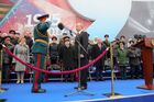 May 9, 2017. Russian President Vladimir Putin, Supreme Commander-in-Chief of the Russian Armed Forces, and Defense Minister Sergei Shoigu seen here prior to the military parade marking the 72nd anniversary of Victory in the 1941-45 Great Patriotic War on Red Square, Moscow. Location: Russia, Moscow. Author: Mikhail Klimentyev/Sputnik. President Putin, Prime Minister Medvedev attend military parade on 72nd anniversary of victory in Great Patriotic War