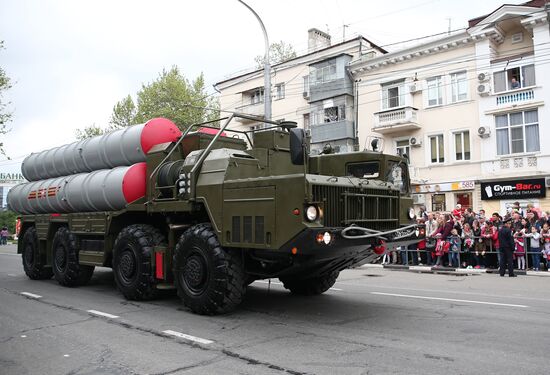 Victory Day military parade in Russian cities