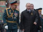 May 9, 2017. Russian President Vladimir Putin and Russian Defense Minister Sergei Shoigu, left, during the military parade marking the 72nd anniversary of Victory in the 1941-45 Great Patriotic War. Location: Russia, Moscow. Author: Grigory Sysoev/Sputnik. President Putin, Prime Minister Medvedev attend military parade on 72nd anniversary of victory in Great Patriotic War
