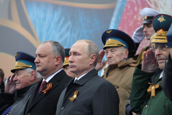 President Putin, Prime Minister Medvedev attend military parade on 72nd anniversary of victory in Great Patriotic War