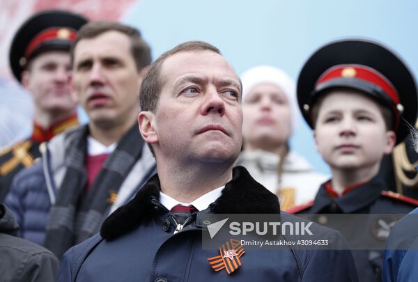 President Putin, Prime Minister Medvedev attend military parade on 72nd anniversary of victory in Great Patriotic War