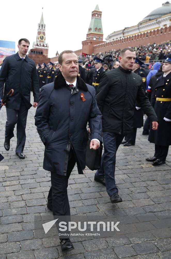 President Putin, Prime Minister Medvedev attend military parade on 72nd anniversary of victory in Great Patriotic War