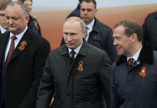 President Putin, Prime Minister Medvedev attend military parade on 72nd anniversary of victory in Great Patriotic War