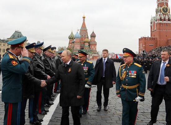 President Putin, Prime Minister Medvedev attend military parade on 72nd anniversary of victory in Great Patriotic War