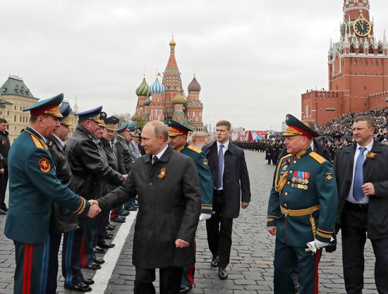President Putin, Prime Minister Medvedev attend military parade on 72nd anniversary of victory in Great Patriotic War