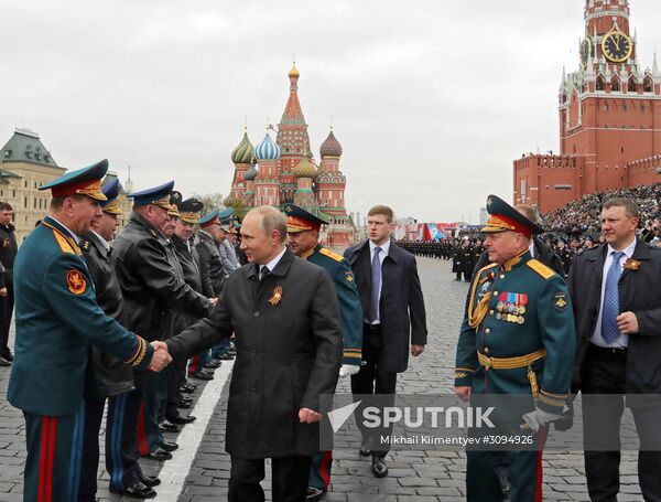 President Putin, Prime Minister Medvedev attend military parade on 72nd anniversary of victory in Great Patriotic War