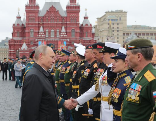 President Putin, Prime Minister Medvedev attend military parade on 72nd anniversary of victory in Great Patriotic War