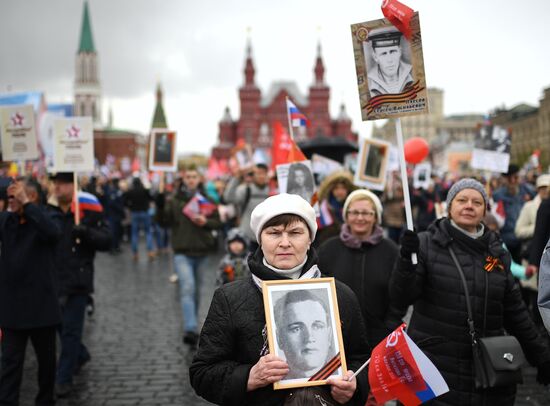 Immortal Regiment march in Moscow