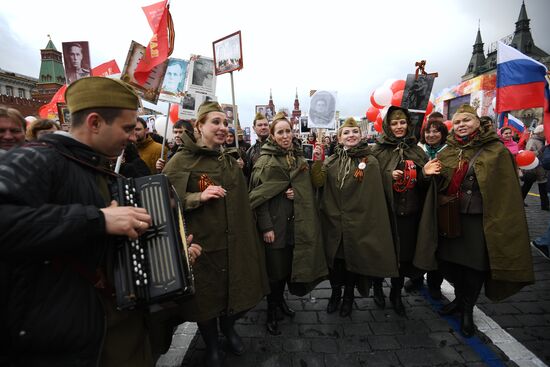 Immortal Regiment march in Moscow