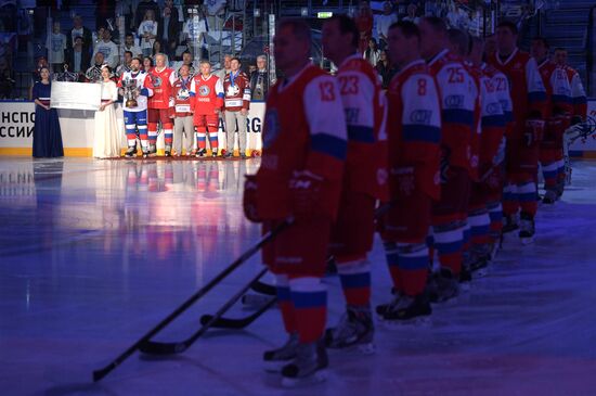 President Vladimir Putin participates in gala match of 6th Night Hockey League Festival