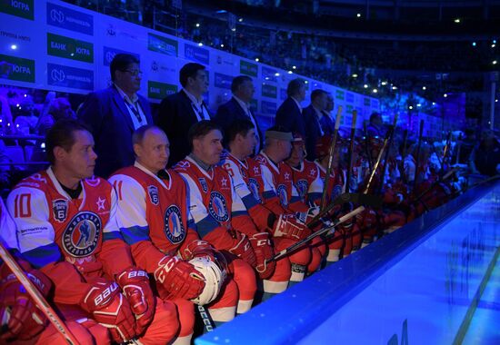 President Vladimir Putin participates in gala match of 6th Night Hockey League Festival