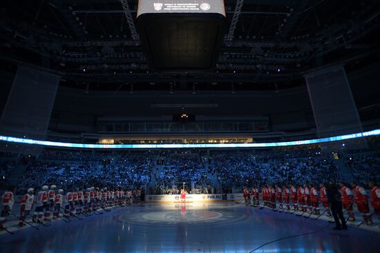 President Vladimir Putin participates in gala match of 6th Night Hockey League Festival