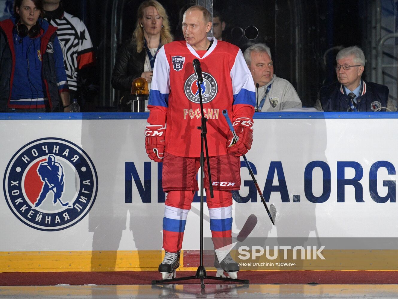 President Vladimir Putin participates in gala match of 6th Night Hockey League Festival