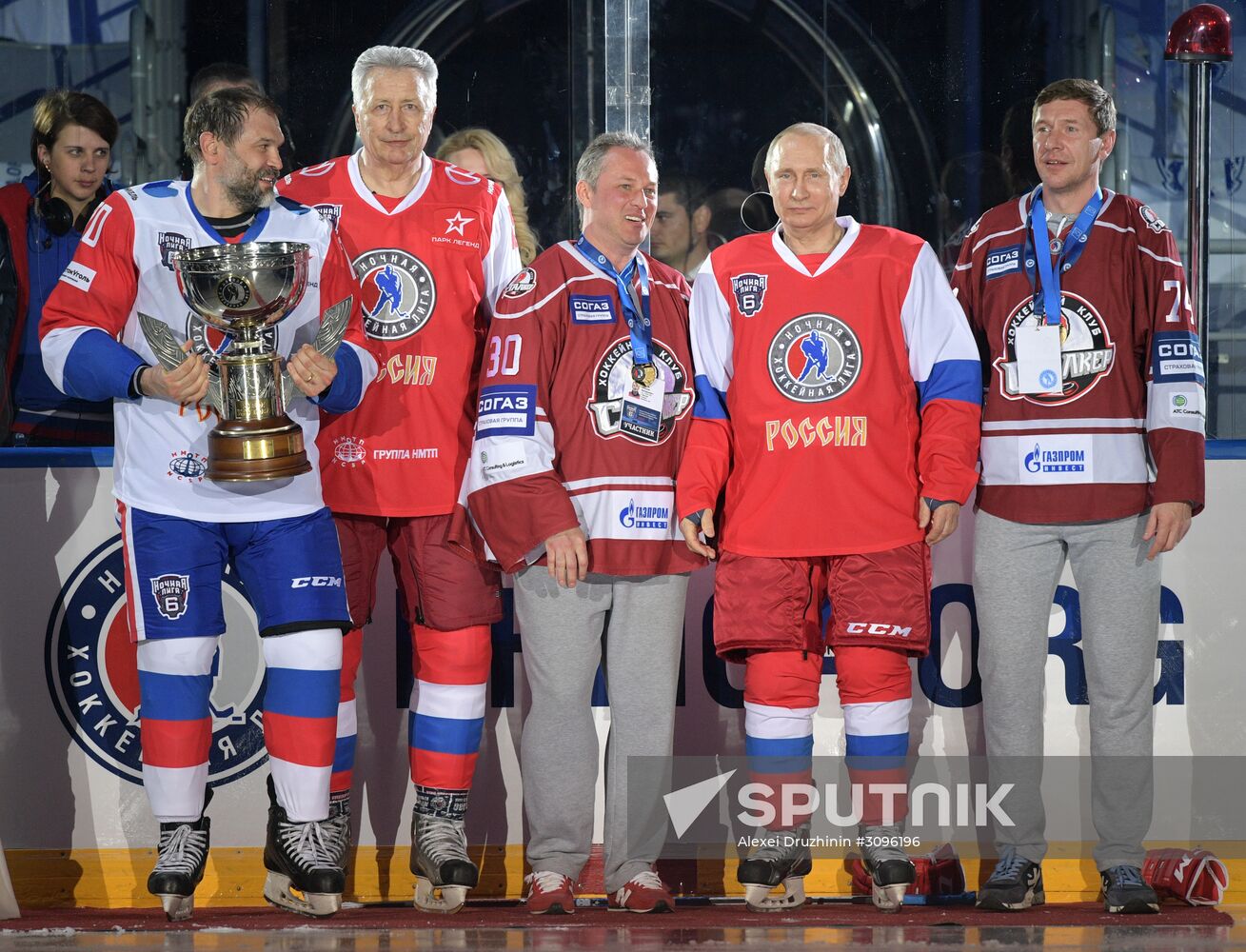 President Vladimir Putin participates in gala match of 6th Night Hockey League Festival