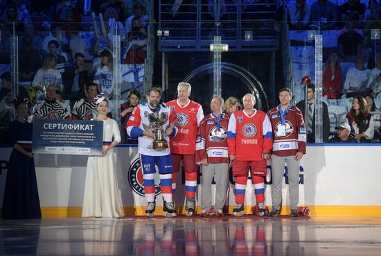 President Vladimir Putin participates in gala match of 6th Night Hockey League Festival