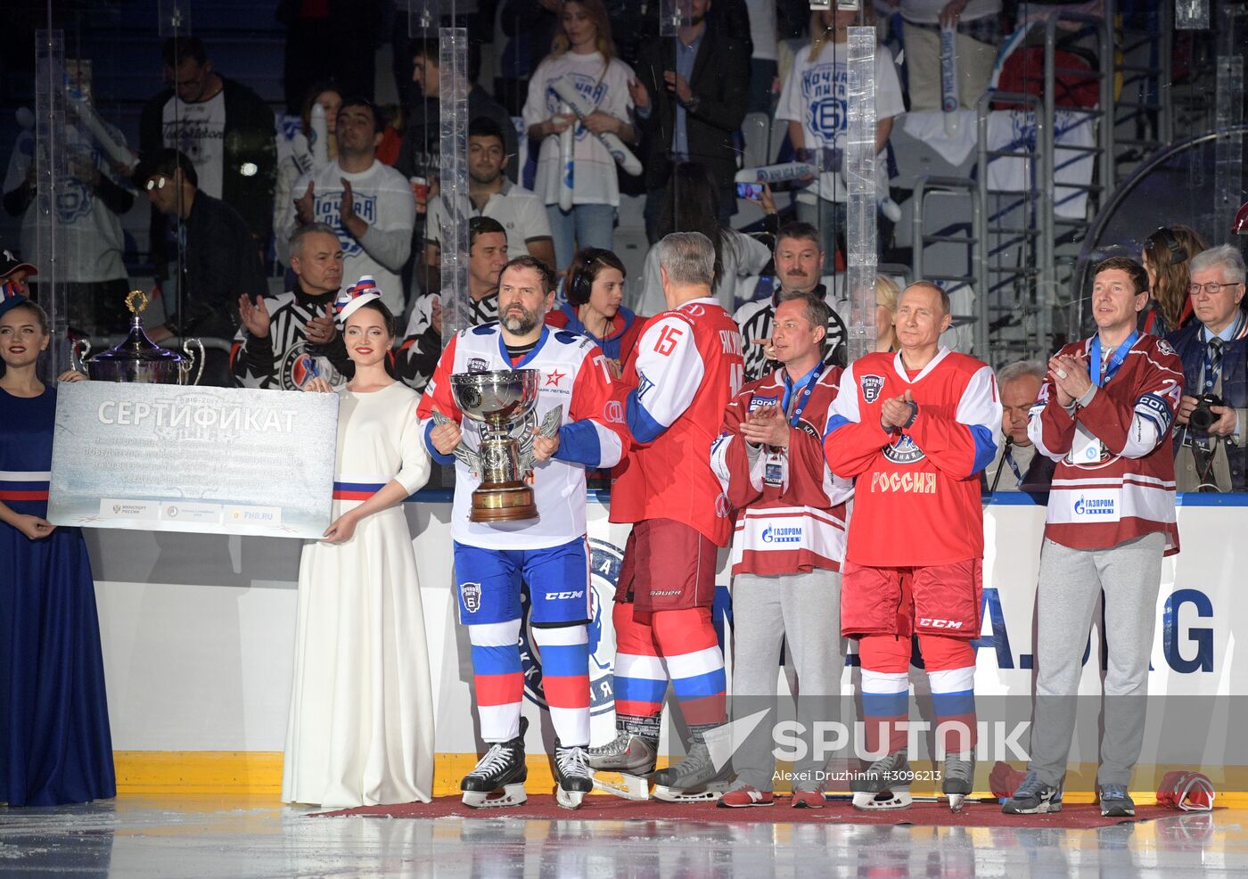 President Vladimir Putin participates in gala match of 6th Night Hockey League Festival