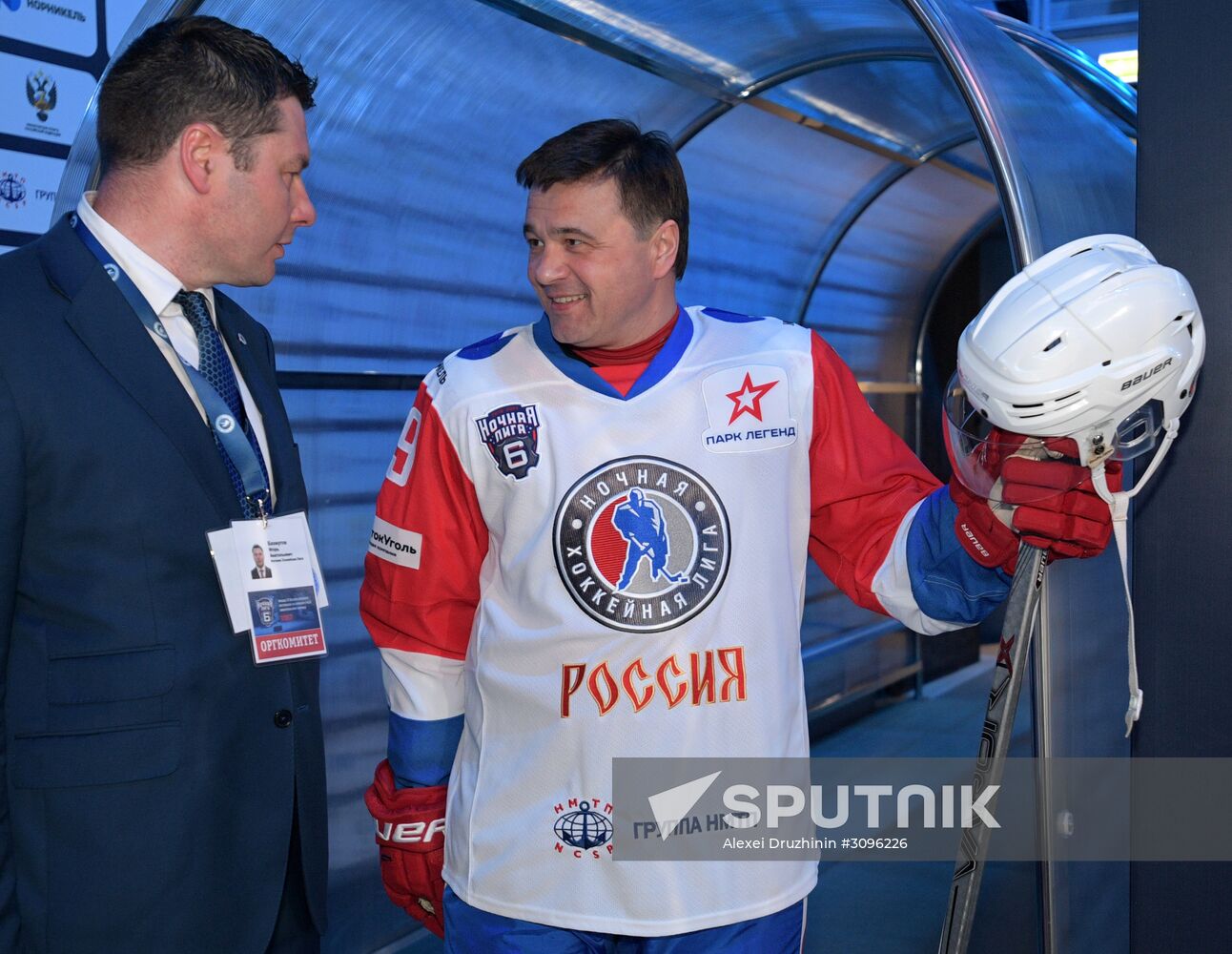 President Vladimir Putin participates in gala match of 6th Night Hockey League Festival