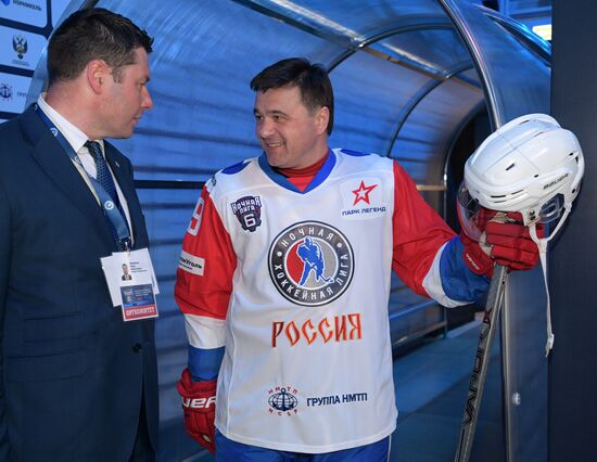 President Vladimir Putin participates in gala match of 6th Night Hockey League Festival