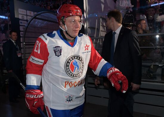 President Vladimir Putin participates in gala match of 6th Night Hockey League Festival