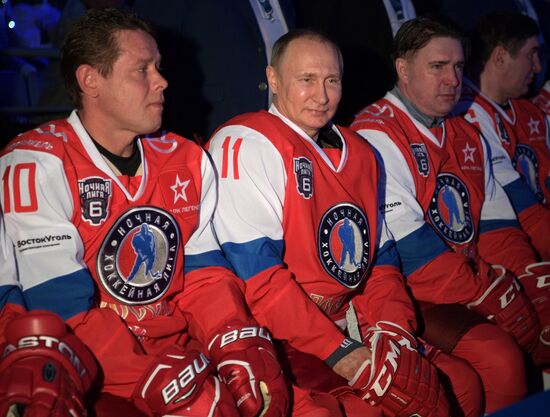 President Vladimir Putin participates in gala match of 6th Night Hockey League Festival