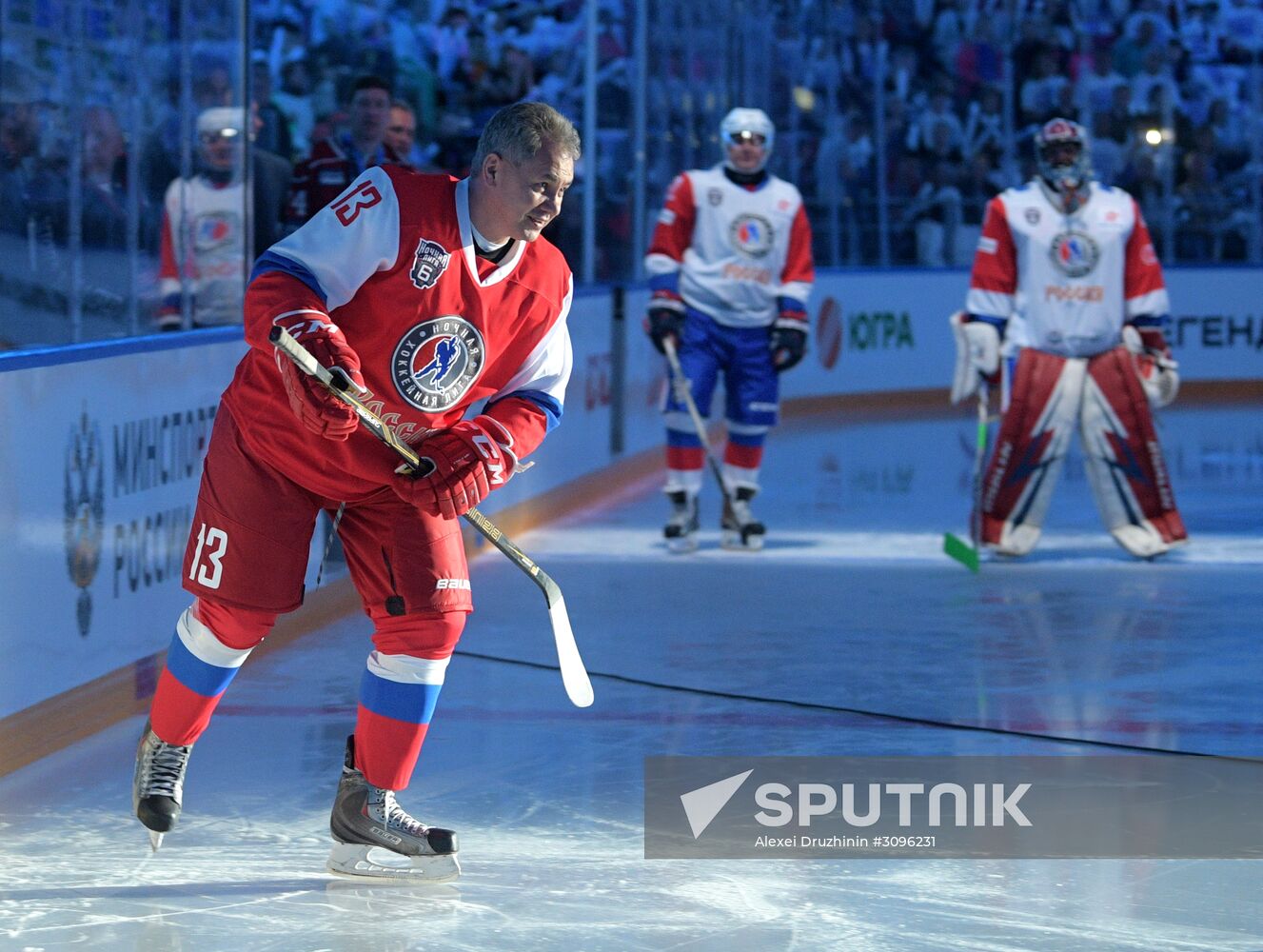 President Vladimir Putin participates in gala match of 6th Night Hockey League Festival