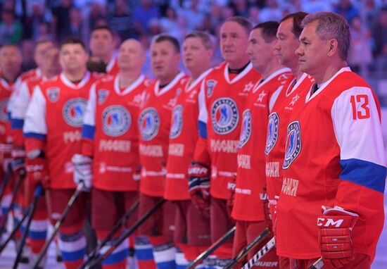 President Vladimir Putin participates in gala match of 6th Night Hockey League Festival