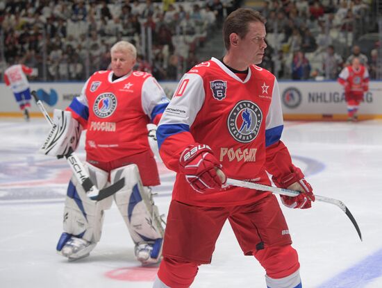 President Vladimir Putin participates in gala match of 6th Night Hockey League Festival