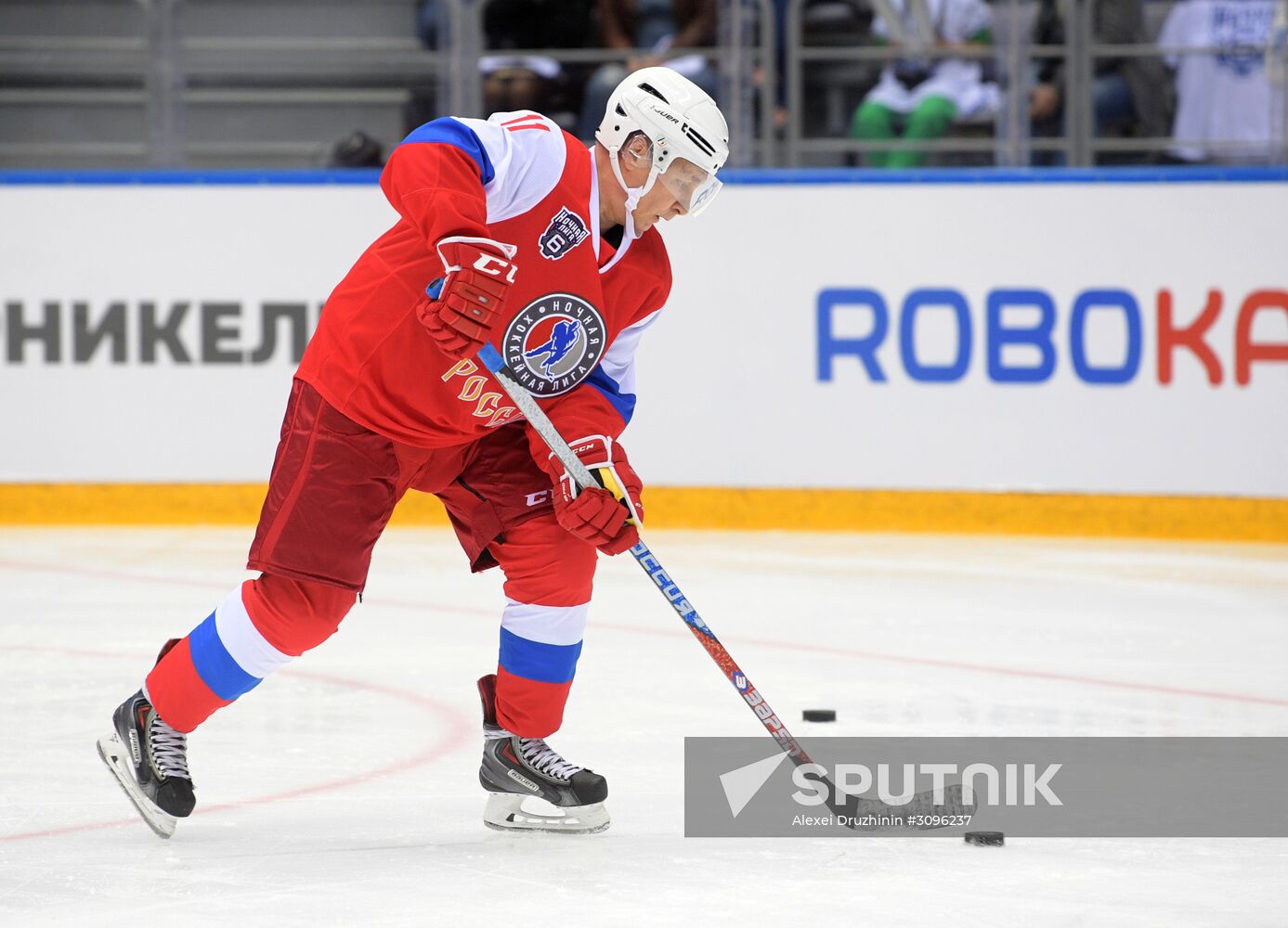 President Vladimir Putin participates in gala match of 6th Night Hockey League Festival