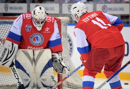 President Vladimir Putin participates in gala match of 6th Night Hockey League Festival