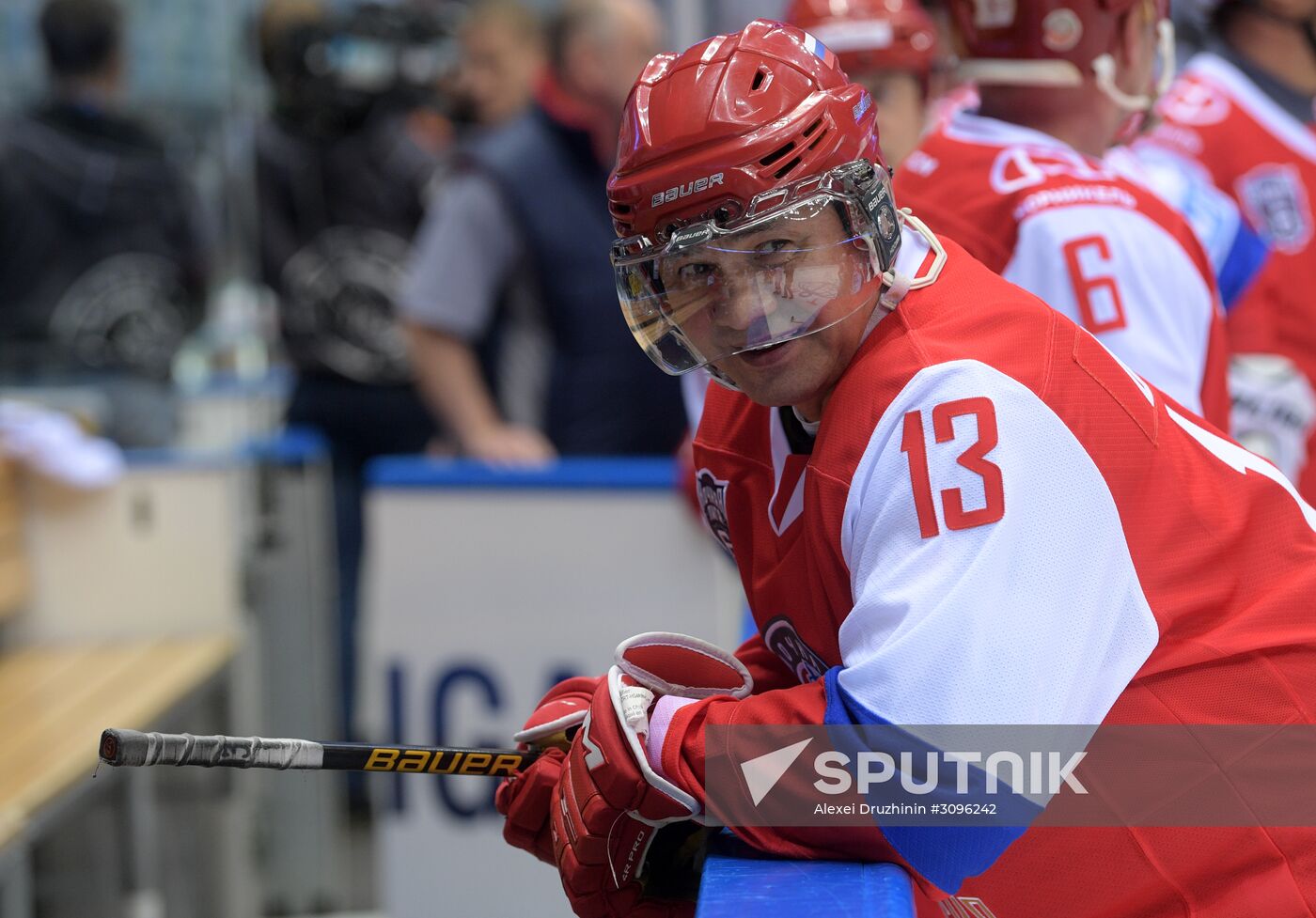 President Vladimir Putin participates in gala match of 6th Night Hockey League Festival