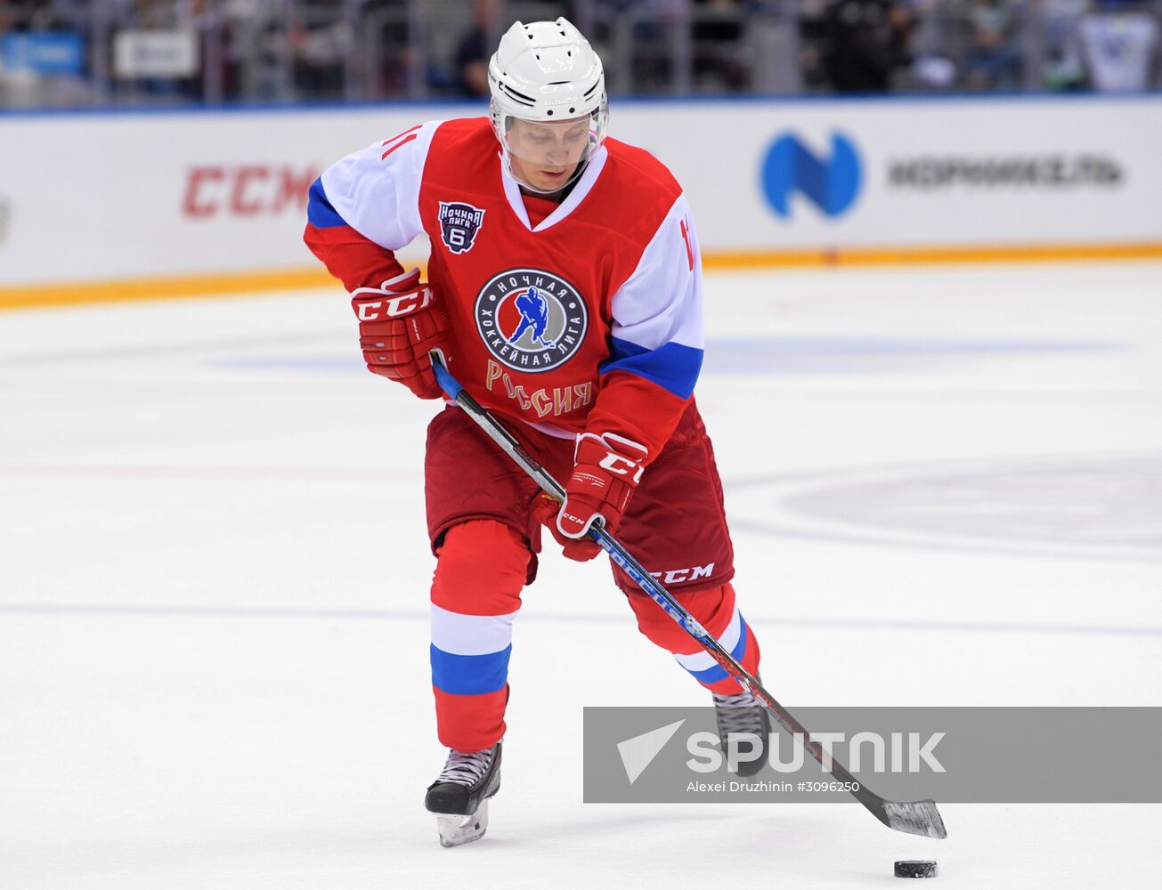 President Vladimir Putin participates in gala match of 6th Night Hockey League Festival