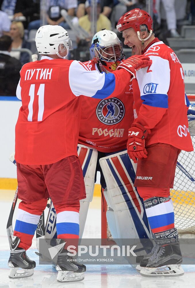 President Vladimir Putin takes part in gala match of Night Hockey League's 6th National Festival