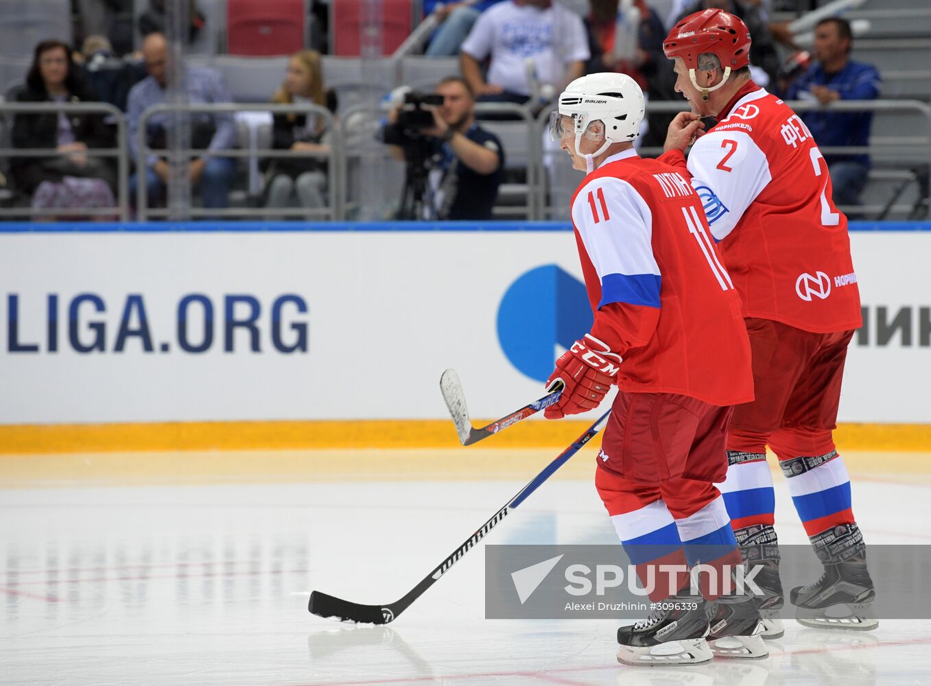 President Vladimir Putin takes part in gala match of Night Hockey League's 6th National Festival