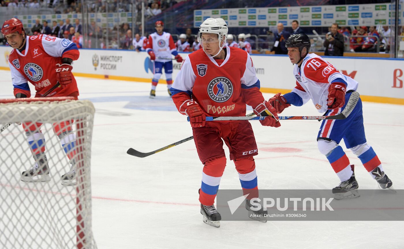 President Vladimir Putin takes part in gala match of Night Hockey League's 6th National Festival