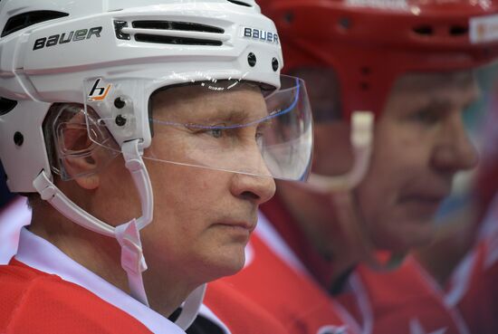 President Vladimir Putin takes part in gala match of Night Hockey League's 6th National Festival