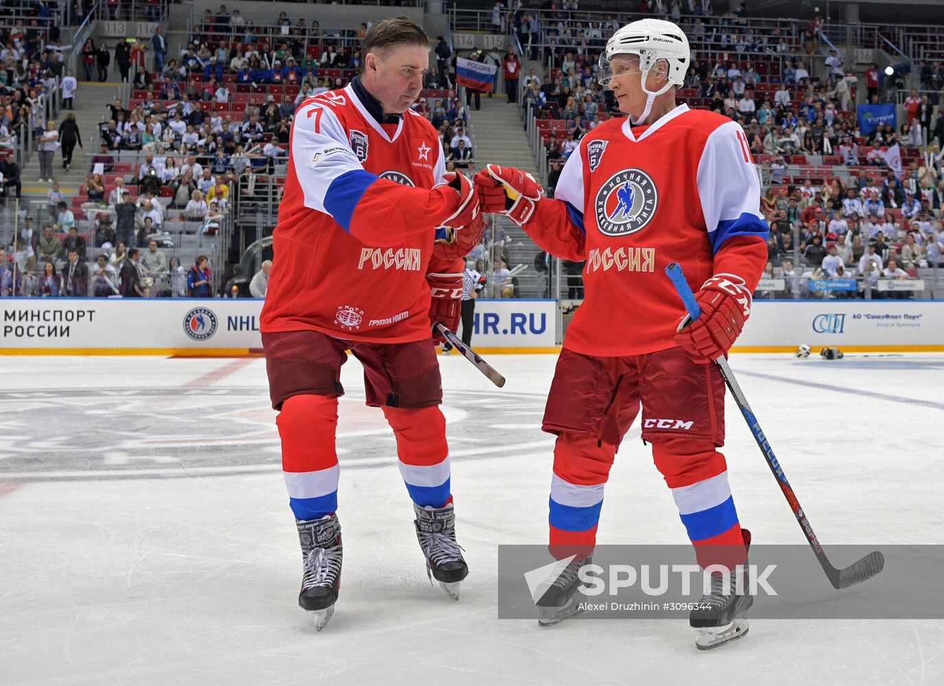 President Vladimir Putin takes part in gala match of Night Hockey League's 6th National Festival