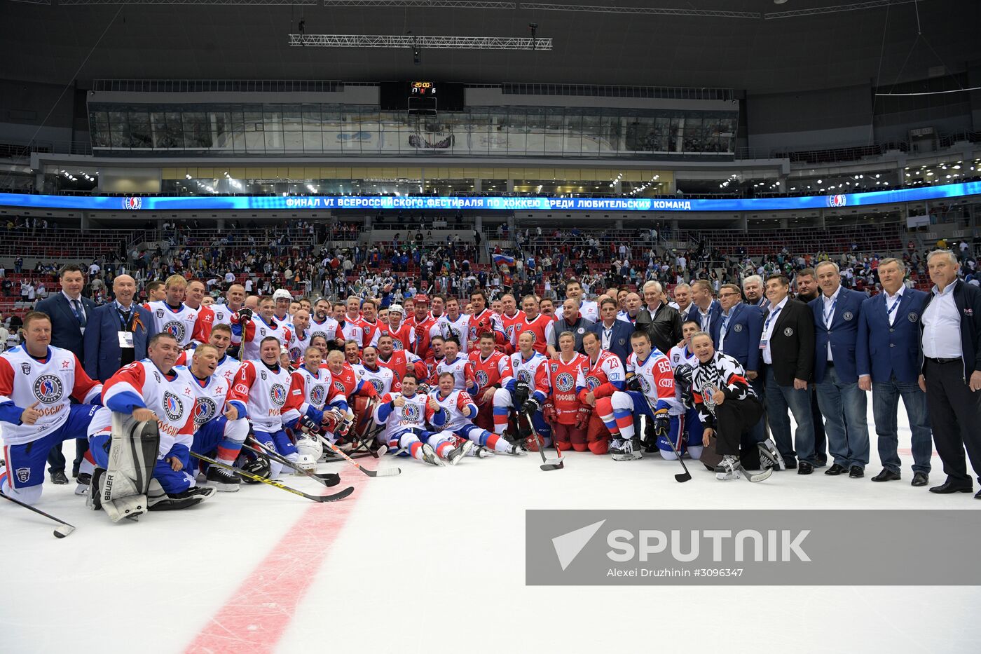 President Vladimir Putin takes part in gala match of Night Hockey League's 6th National Festival