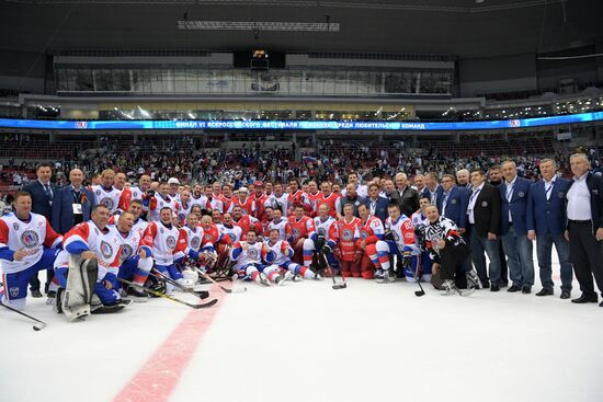 President Vladimir Putin takes part in gala match of Night Hockey League's 6th National Festival