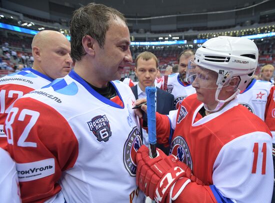 President Vladimir Putin takes part in gala match of Night Hockey League's 6th National Festival